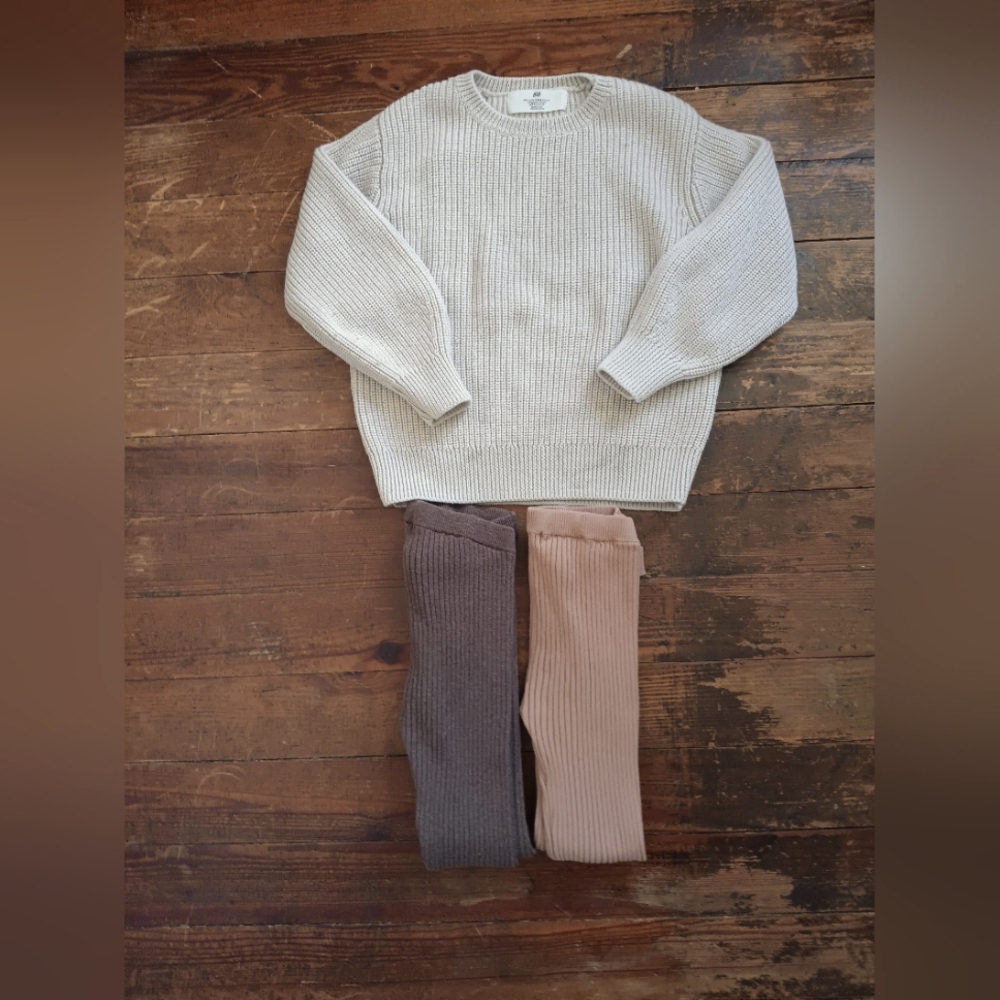 H&M wool knit sweater & cotton knit leggings